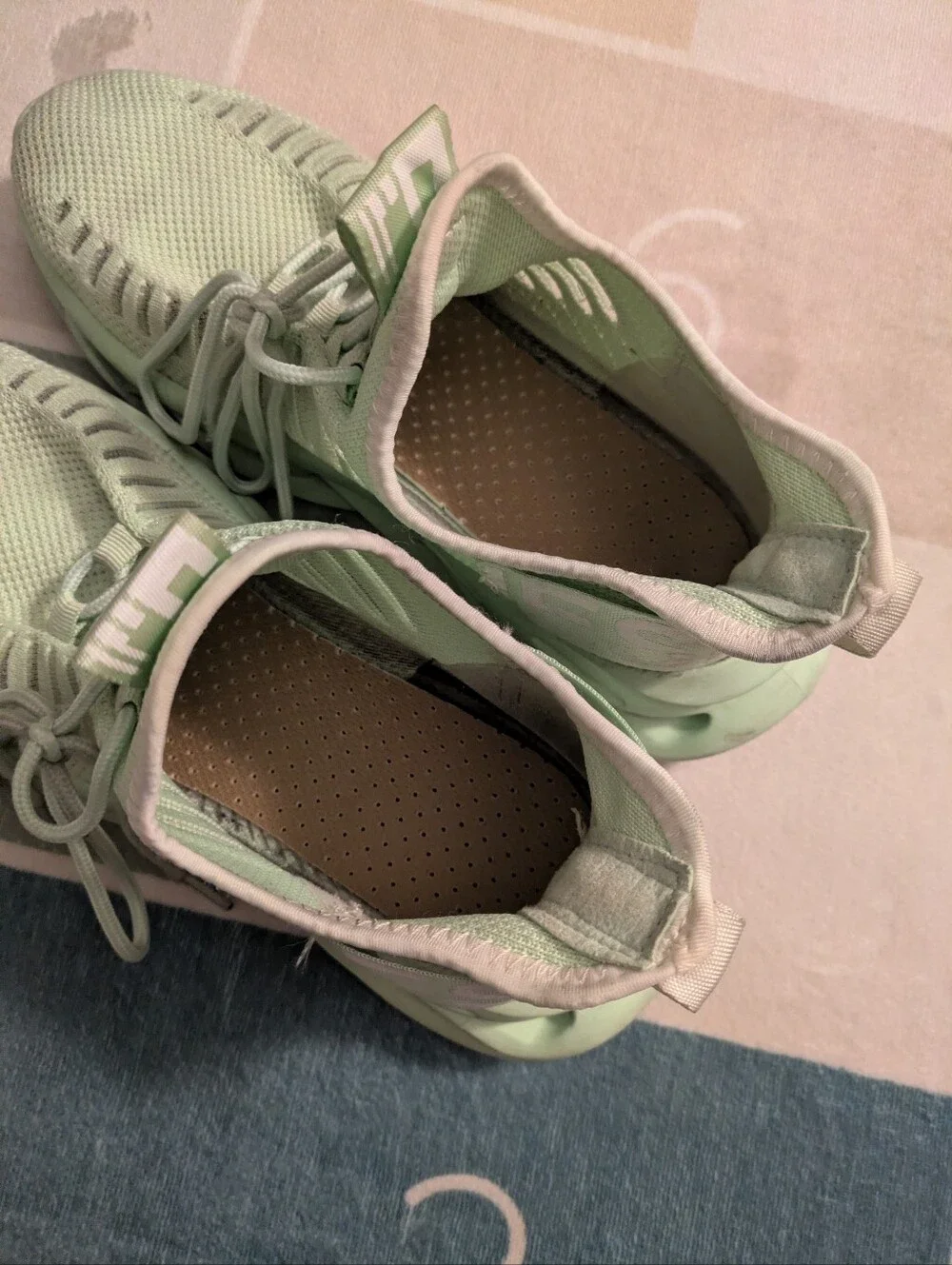 Mint Green Mesh Athletic Slip On Sneakers